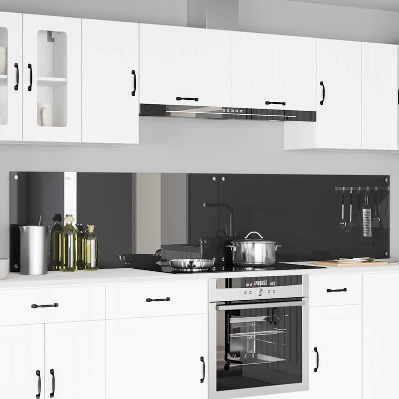 Load image into Gallery viewer, Vidaxl keuken spatscherm 2 pcs donkergrijs 120 x 50 cm gehard glas

