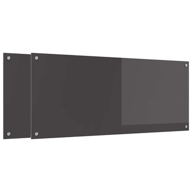 Vidaxl keuken spatscherm 2 pcs donkergrijs 120 x 50 cm gehard glas