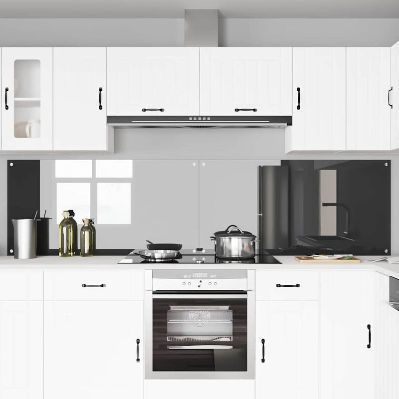 Load image into Gallery viewer, Vidaxl keuken spatscherm 2 pcs donkergrijs 120 x 60 cm gehard glas
