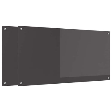 Vidaxl keuken spatscherm 2 pcs donkergrijs 120 x 60 cm gehard glas