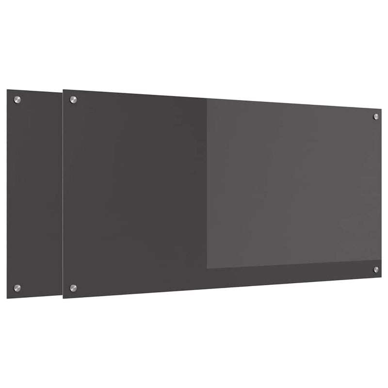 Load image into Gallery viewer, Vidaxl keuken spatscherm 2 pcs donkergrijs 120 x 60 cm gehard glas
