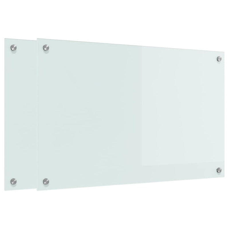 Load image into Gallery viewer, Vidaxl keuken achterwand 2 pcs wit 80 x 50 cm gehard glas
