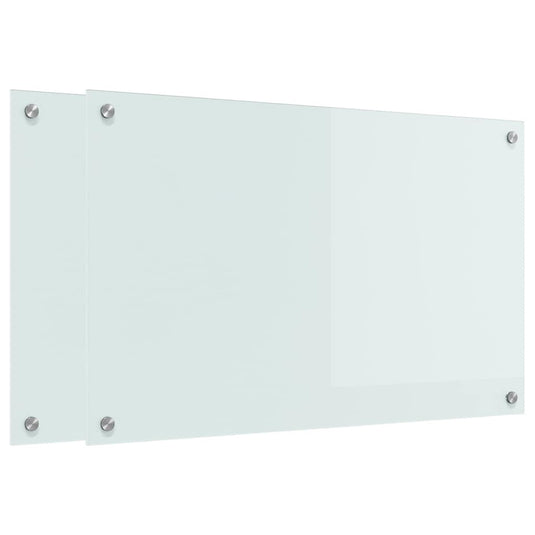 Vidaxl keuken achterwand 2 pcs wit 80 x 50 cm gehard glas