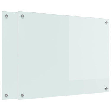 Vidaxl keuken achterwand 2 pcs wit 80 x 60 cm gehard glas