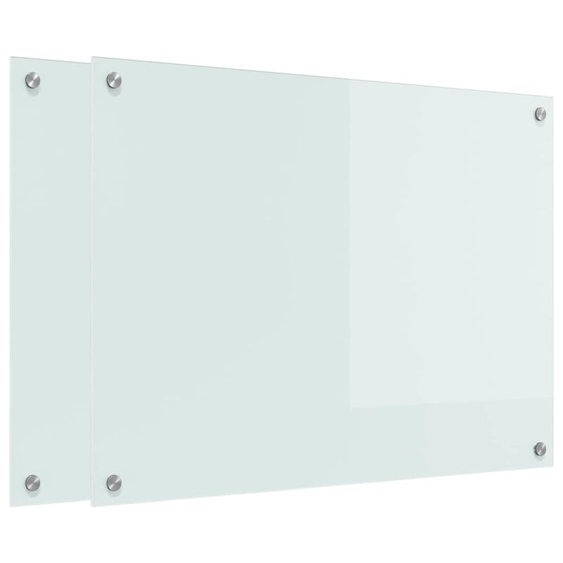 Load image into Gallery viewer, Vidaxl keuken achterwand 2 pcs wit 80 x 60 cm gehard glas
