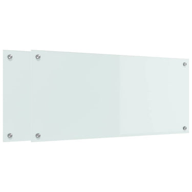 Vidaxl keuken achterwand 2 pcs wit 90 x 40 cm gehard glas