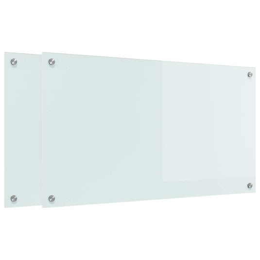 Vidaxl keuken achterwand 2 pcs wit 90 x 50 cm gehard glas