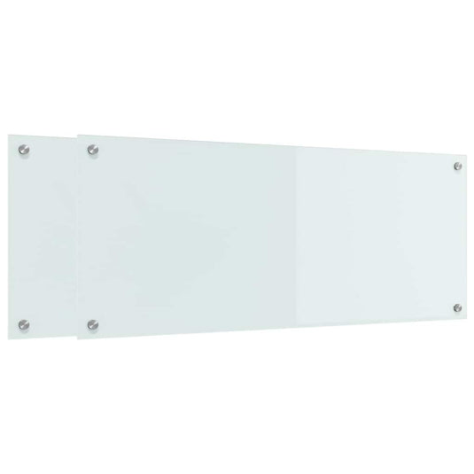 Vidaxl keuken achterwand 2 pcs wit 100 x 40 cm gehard glas