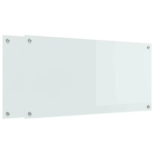 Vidaxl keuken achterwand 2 pcs wit 100 x 50 cm gehard glas