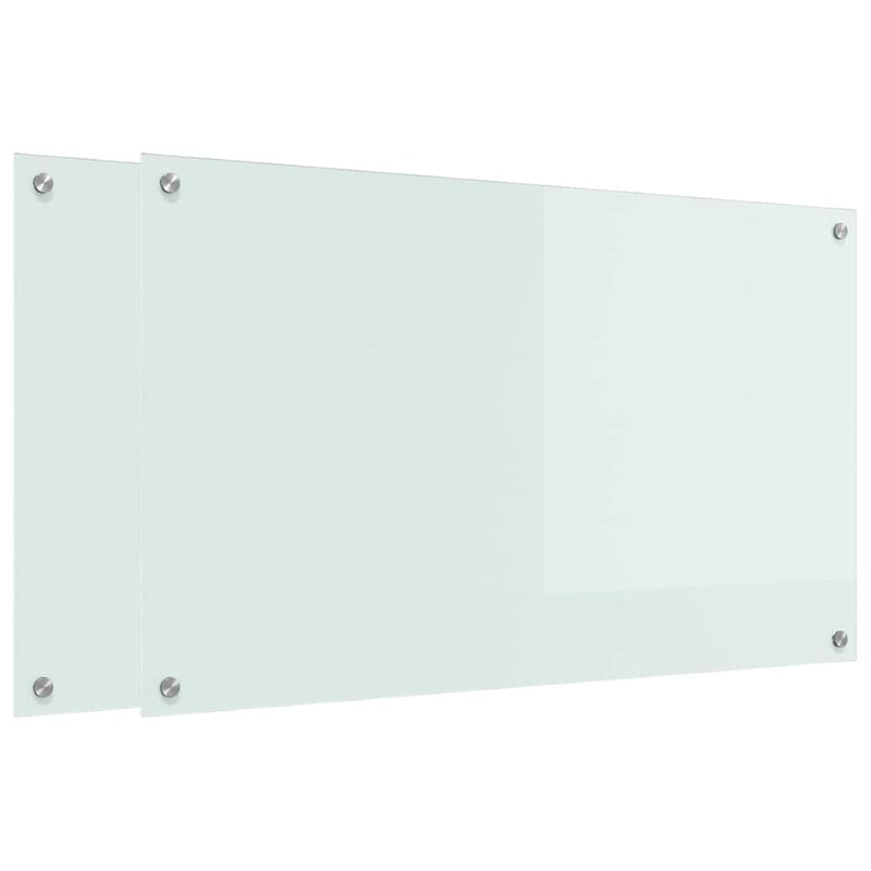 Load image into Gallery viewer, Vidaxl keuken achterwand 2 pcs wit 100 x 60 cm gehard glas
