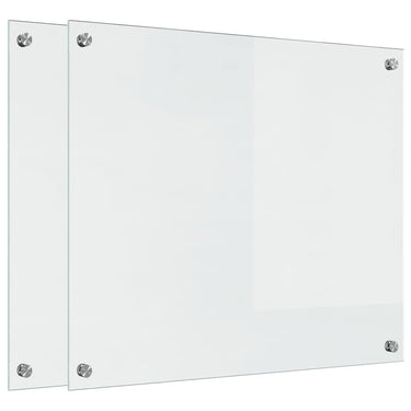 Vidaxl keuken achterwand 2 pcs doorzichtig 70 x 60 cm gehard glas