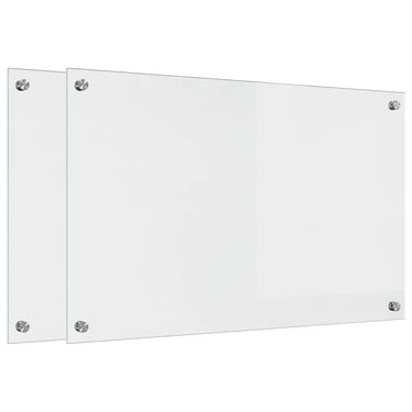 Vidaxl keuken achterwand 2 pcs doorzichtig 80 x 50 cm gehard glas
