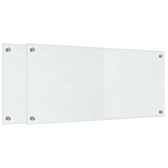 Vidaxl keuken achterwand 2 pcs doorzichtig 90 x 40 cm gehard glas