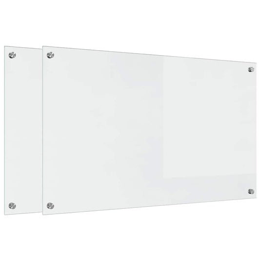 Vidaxl keuken achterwand 2 pcs doorzichtig 100 x 60 cm gehard glas