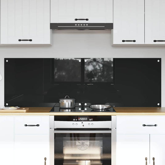 Vidaxl keuken achterwand 2 pcs zwart 80 x 50 cm gehard glas