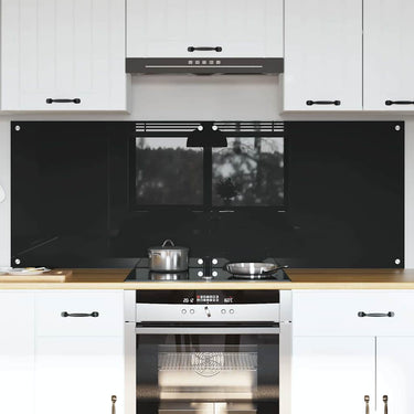 Vidaxl keuken achterwand 2 pcs zwart 80 x 60 cm gehard glas