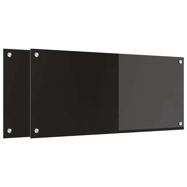 Vidaxl keuken achterwand 2 pcs zwart 90 x 40 cm gehard glas