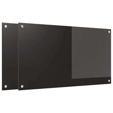 Vidaxl keuken achterwand 2 pcs zwart 90 x 50 cm gehard glas