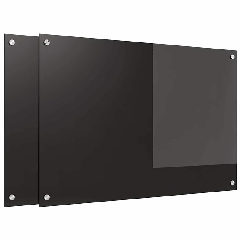 Load image into Gallery viewer, Vidaxl keuken achterwand 2 pcs zwart 90 x 60 cm gehard glas
