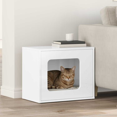 Vidaxl kattenhuis glanzend wit 51 x 30 x 42,5 cm bewerkt hout