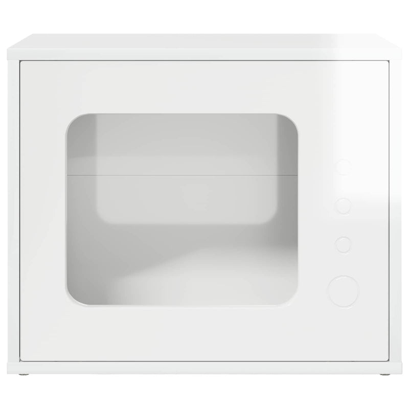 Load image into Gallery viewer, Vidaxl kattenhuis glanzend wit 51 x 30 x 42,5 cm bewerkt hout
