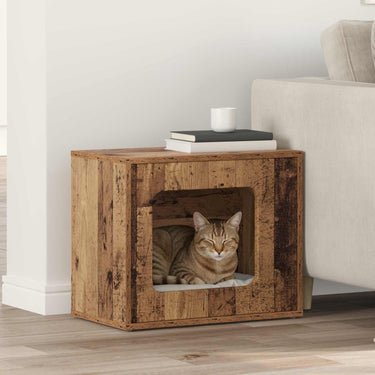 Vidaxl kattenhuis oudhout 51 x 30 x 42,5 cm bewerkt hout