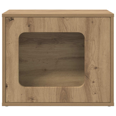 Vidaxl kattenhuis ambachtelijk eiken 51 x 30 x 42,5 cm bewerkt hout