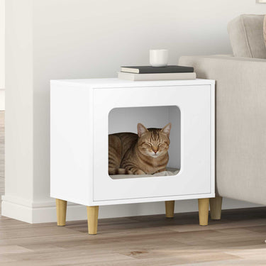 Vidaxl kattenhuis wit 51 x 30 x 52 cm bewerkt hout