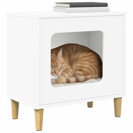 Vidaxl kattenhuis wit 51 x 30 x 52 cm bewerkt hout