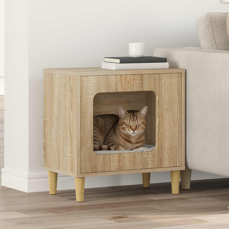 Load image into Gallery viewer, Vidaxl kattenhuis sonoma 51 x 30 x 52 cm bewerkt hout
