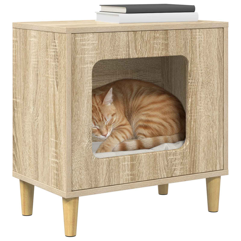 Load image into Gallery viewer, Vidaxl kattenhuis sonoma 51 x 30 x 52 cm bewerkt hout
