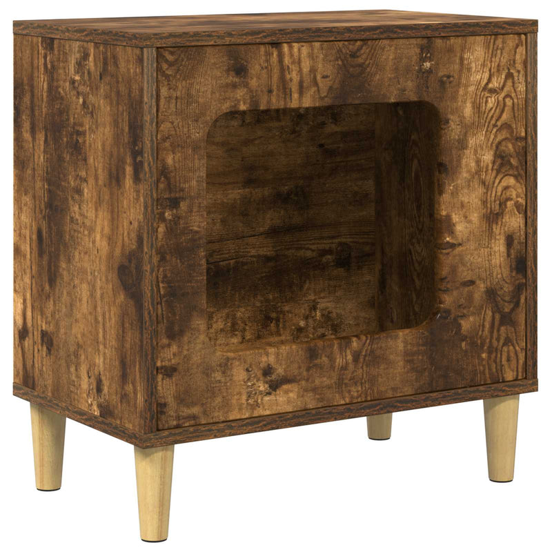 Load image into Gallery viewer, Vidaxl kattenhuis gerookt eiken 51 x 30 x 52 cm bewerkt hout
