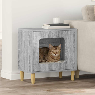 Vidaxl kattenhuis grijs sonoma 51 x 30 x 52 cm bewerkt hout