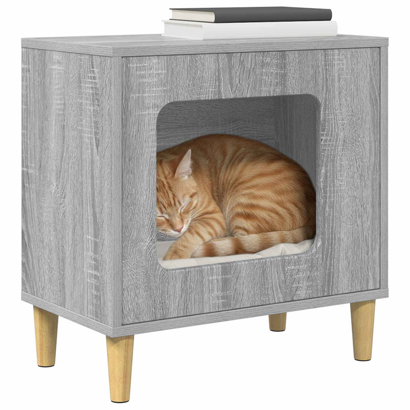 Load image into Gallery viewer, Vidaxl kattenhuis grijs sonoma 51 x 30 x 52 cm bewerkt hout
