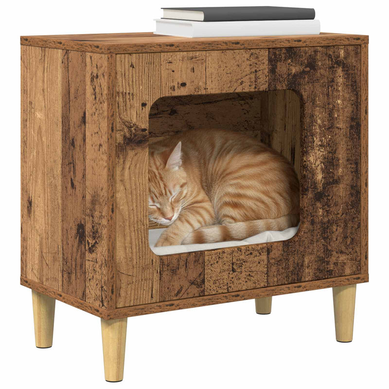 Load image into Gallery viewer, Vidaxl kattenhuis oudhout 51 x 30 x 52 cm bewerkt hout
