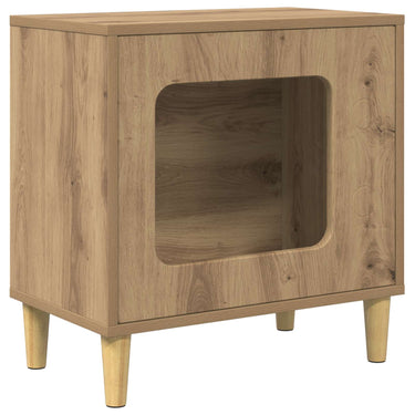 Vidaxl kattenhuis ambachtelijk eiken 51 x 30 x 52 cm bewerkt hout