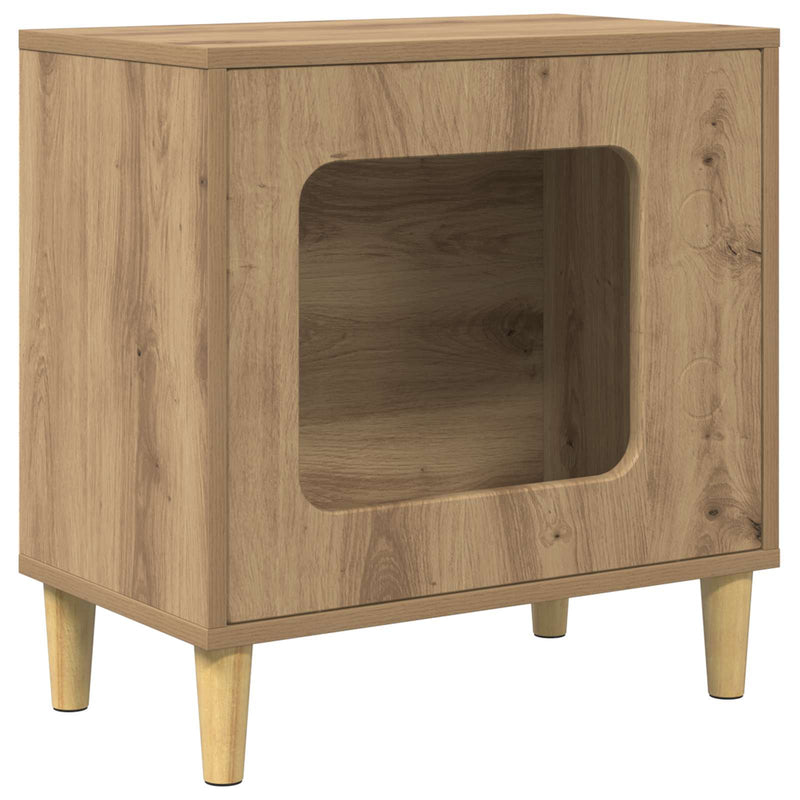 Load image into Gallery viewer, Vidaxl kattenhuis ambachtelijk eiken 51 x 30 x 52 cm bewerkt hout
