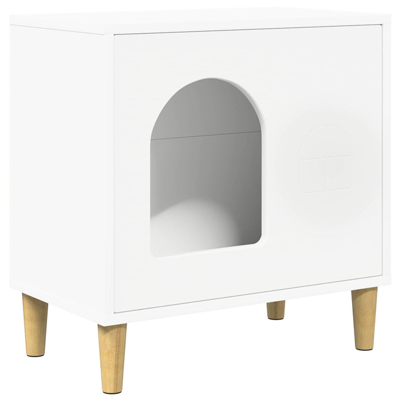 Load image into Gallery viewer, Vidaxl kattenhuis wit 51 x 30 x 52 cm bewerkt hout
