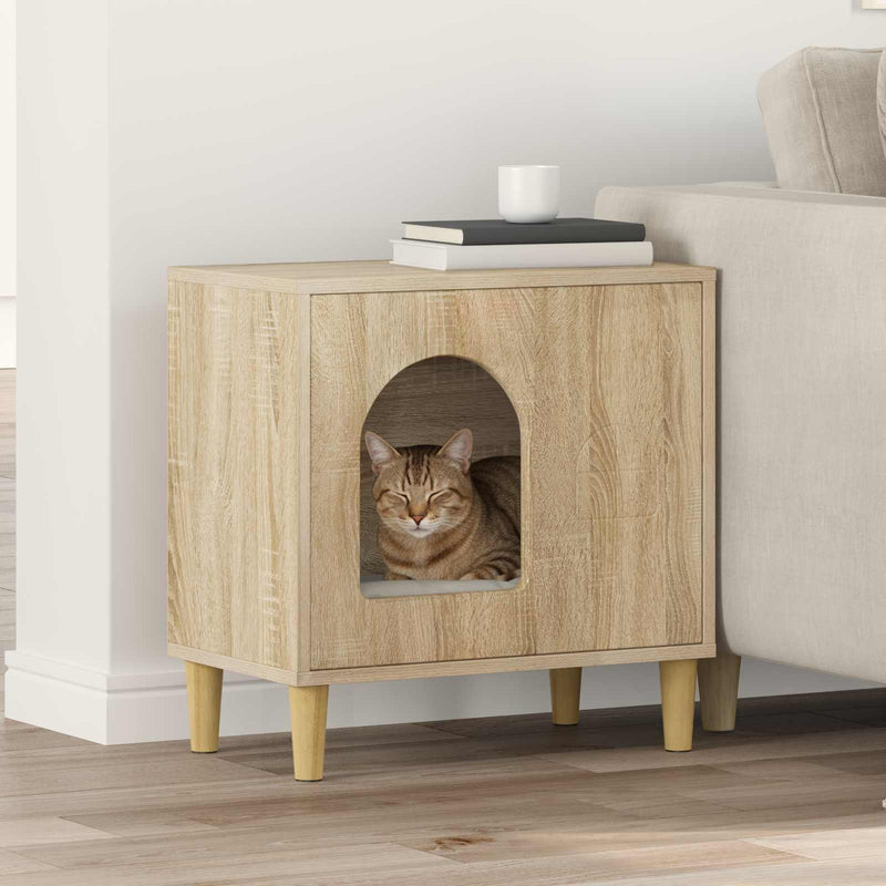 Load image into Gallery viewer, Vidaxl kattenhuis sonoma 51 x 30 x 52 cm bewerkt hout
