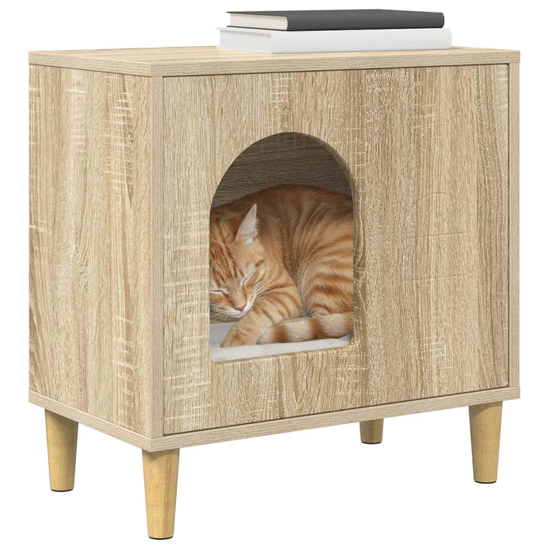 Load image into Gallery viewer, Vidaxl kattenhuis sonoma 51 x 30 x 52 cm bewerkt hout
