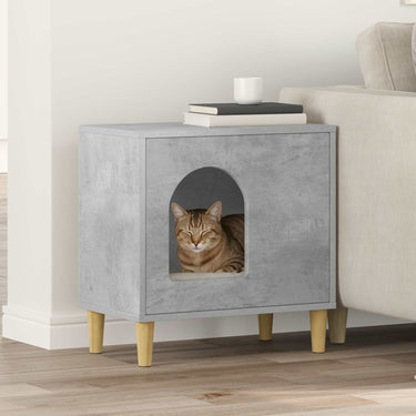 Vidaxl kattenhuis beton 51 x 30 x 52 cm bewerkt hout