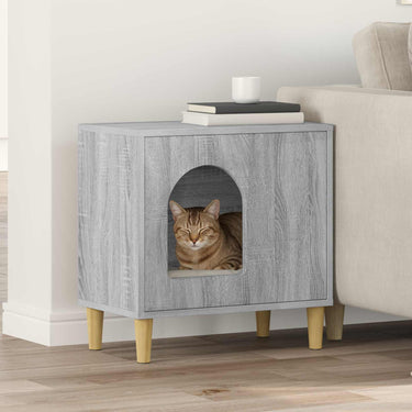 Vidaxl kattenhuis grijs sonoma 51 x 30 x 52 cm bewerkt hout