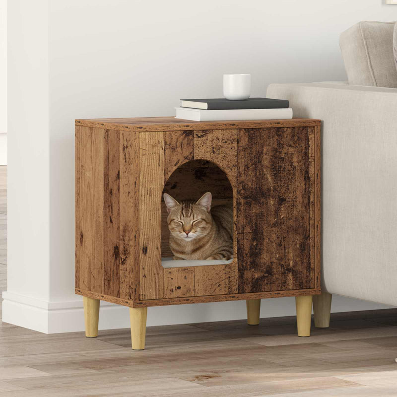 Load image into Gallery viewer, Vidaxl kattenhuis oudhout 51 x 30 x 52 cm bewerkt hout

