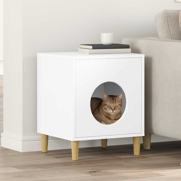 Vidaxl kattenhuis wit 42,5 x 40 x 53 cm bewerkt hout