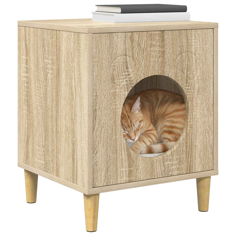 Load image into Gallery viewer, Vidaxl kattenhuis sonoma 42,5 x 40 x 53 cm bewerkt hout
