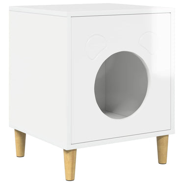 Vidaxl kattenhuis glanzend wit 42,5 x 40 x 53 cm bewerkt hout