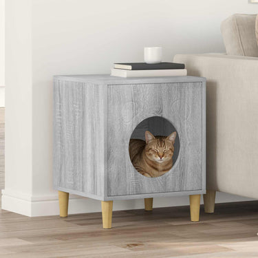 Vidaxl kattenhuis grijs sonoma 42,5 x 40 x 53 cm bewerkt hout