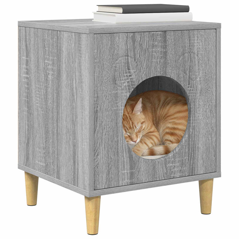 Load image into Gallery viewer, Vidaxl kattenhuis grijs sonoma 42,5 x 40 x 53 cm bewerkt hout

