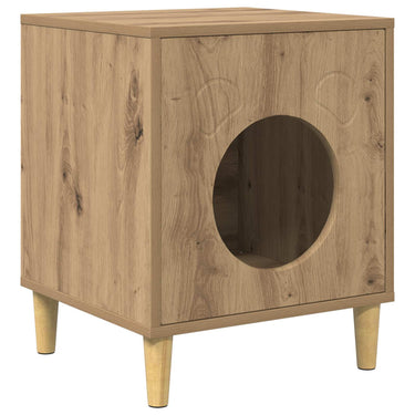 Vidaxl kattenhuis ambachtelijk eiken 42,5 x 40 x 53 cm bewerkt hout