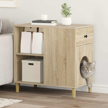 Vidaxl kattenhuis sonoma 72 x 42,5 x 70 cm bewerkt hout